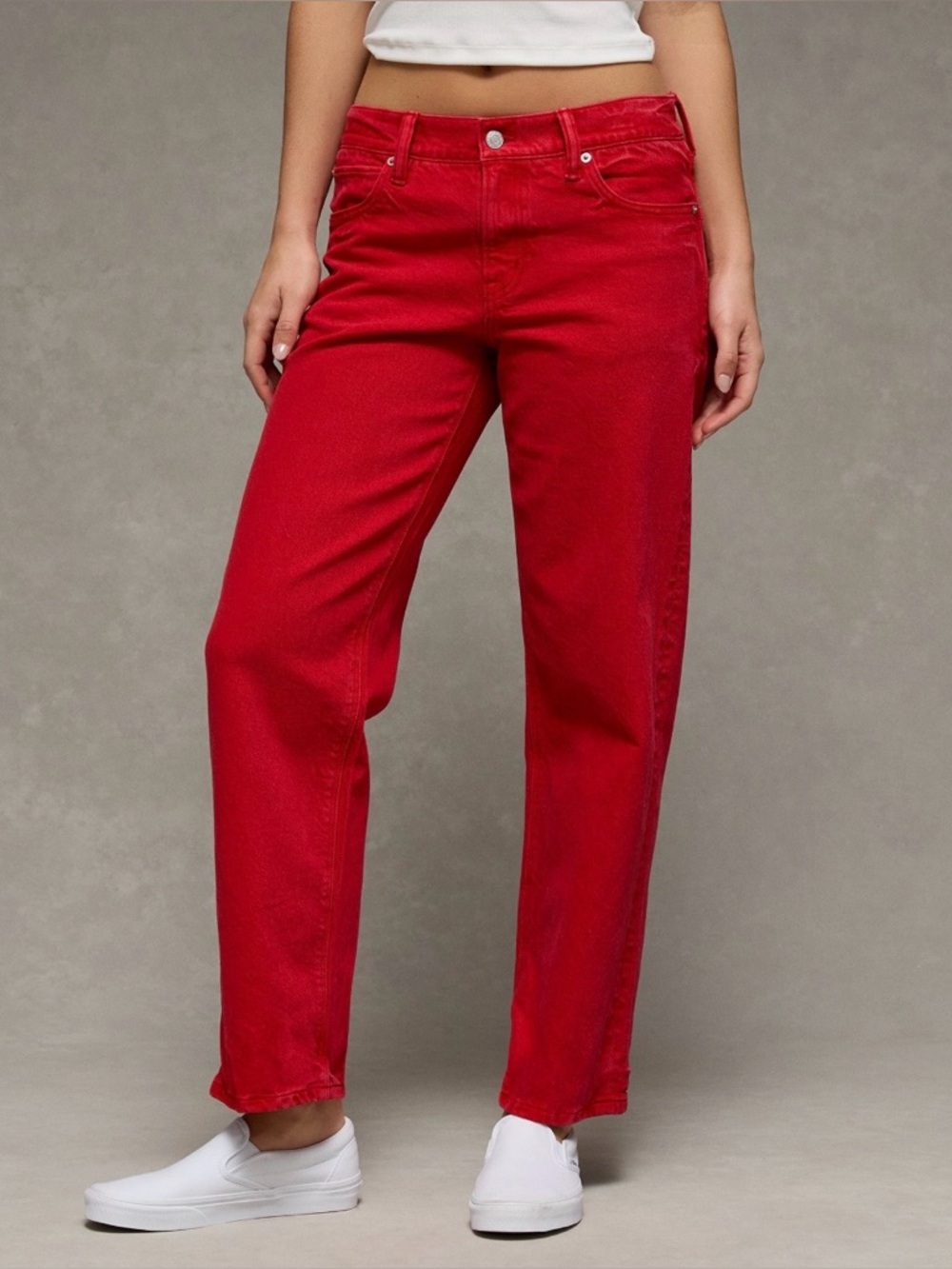American Eagle Outfitters Red Straight Leg Jeans - Women